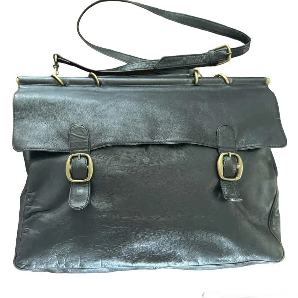 Noble Leather Briefcase Messenger Bag